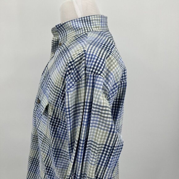 George Strait Wrangler Plaid Button-Down Shirt Mens L/G Cowboy Cut 100% Cotton B - Picture 8 of 10